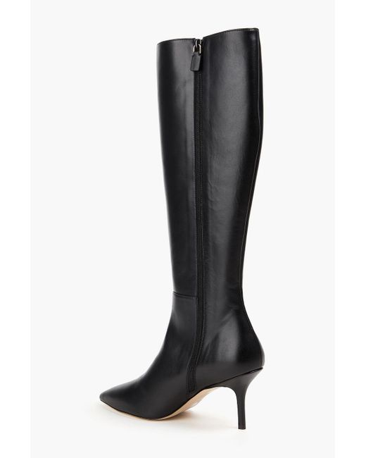 Stuart Weitzman Black Mara 75 Leather Knee Boots