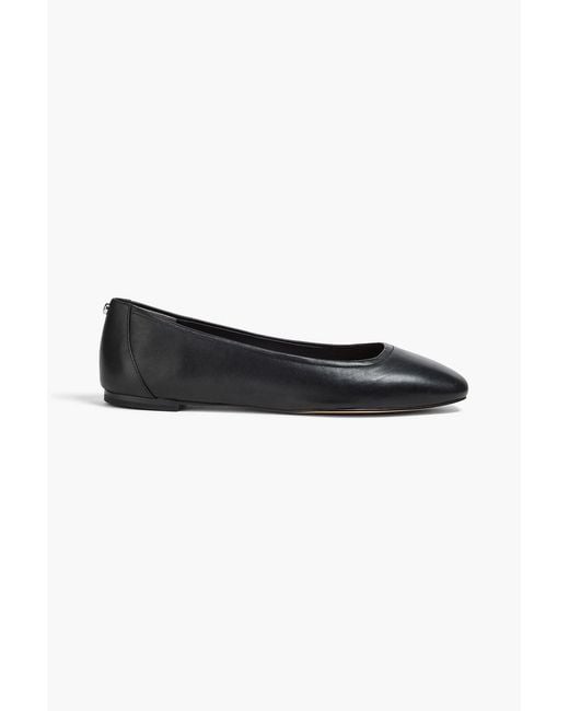 Stuart Weitzman Black Tammy Leather Ballet Flats