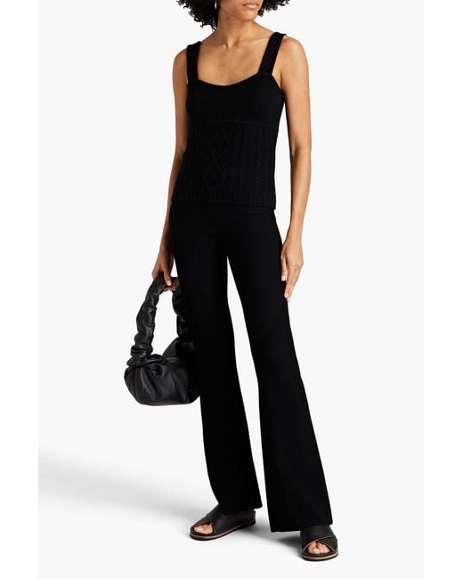 Co. Black Cable-knit Cashmere Tank
