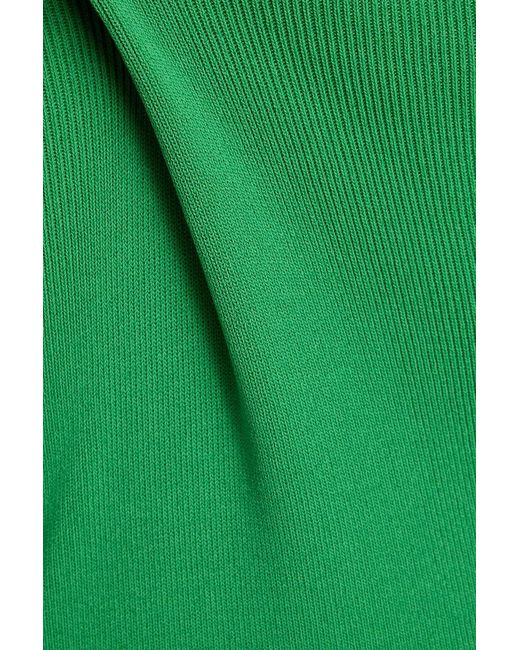 Staud Green Paityn Stretch-Knit Midi Dress