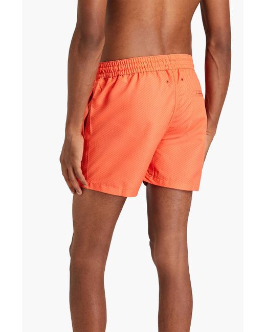 Frescobol Carioca Orange Short-length Printed Swim Shorts for men