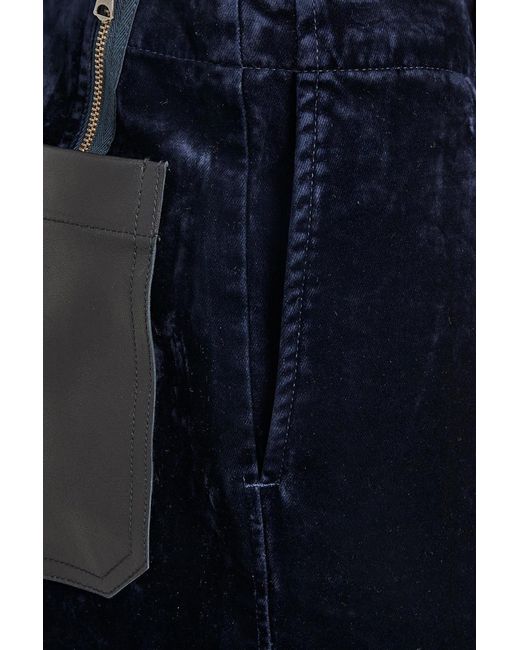 Acne Blue Zip-detailed Cotton-blend Velvet Pants for men