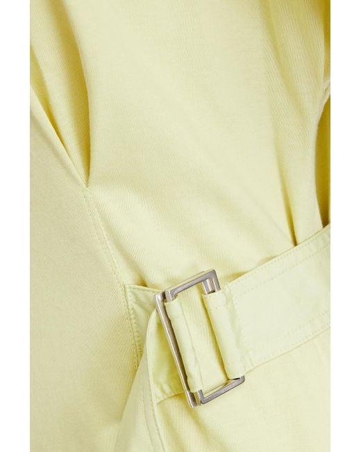 3.1 Phillip Lim White Pleated Jersey-paneled Cotton-blend Poplin Midi Dress