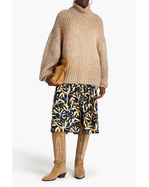 Ba&sh Natural Bear Ribbed-knit Turtleneck Sweater