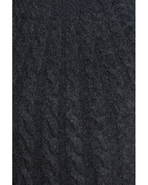Loulou de Saison Black Blasse Cable-Knit Cashmere Mini Dress