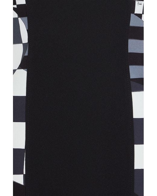 Emilio Pucci Black Printed Stretch-crepe Mini Dress