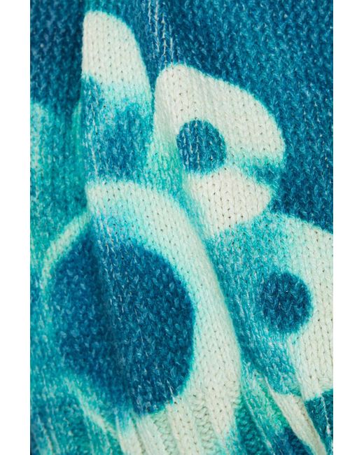 Maison Margiela Blue Tie-dyed Ribbed-knit Sweater for men