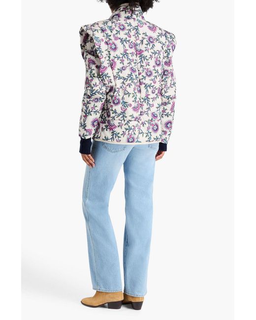 Isabel Marant White Janissae Floral-print Shell Jacket