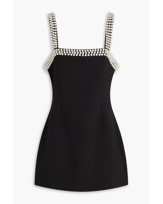 Odd Muse Black Bead-embellished Crepe Mini Dress