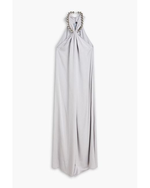 Stella McCartney White Embellished Crepe De Chine Gown
