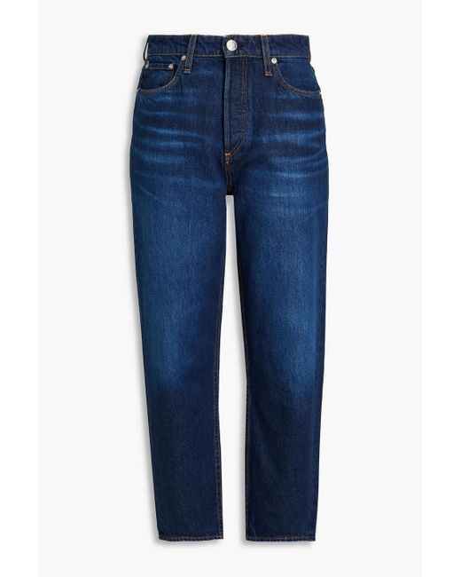 Rag & Bone Blue Alissa Cropped High-rise Tapered Jeans