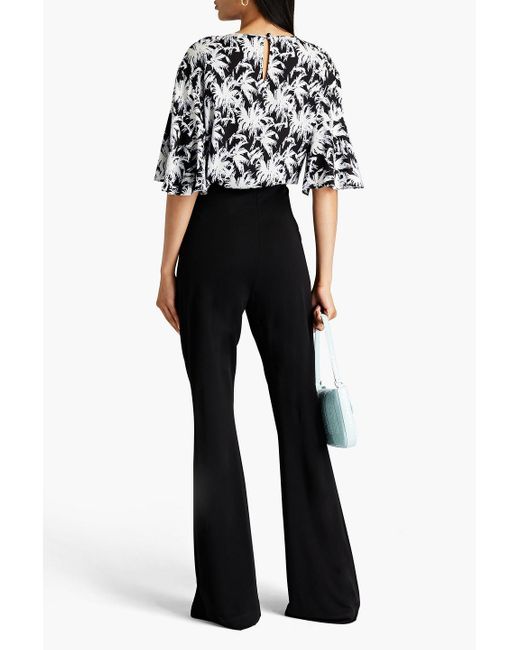 Diane von Furstenberg White Arlene Printed Stretch-Cady Top