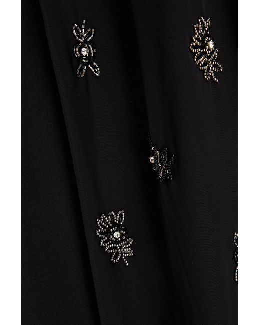 Amiri Black Embellished Silk-chiffon Maxi Dress