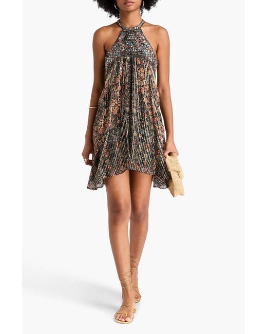 Isabel Marant Black Orfra Metallic Fil Coupé Silk And Lurex-blend Mini Dress