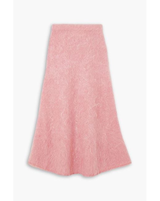 By Malene Birger Pink Hamie Mohair-blend Maxi Skirt