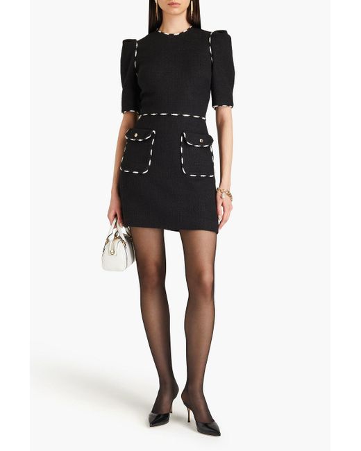 Elie Saab Black Bouclè-tweed Mini Dress