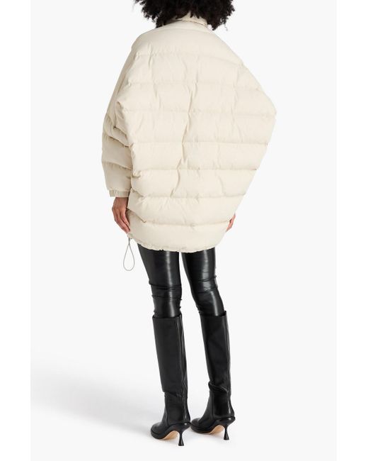 Courreges Natural Quilted Shell Down Coat