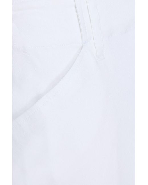 Rag & Bone White Banks Linen-Blend Wide-Leg Pants