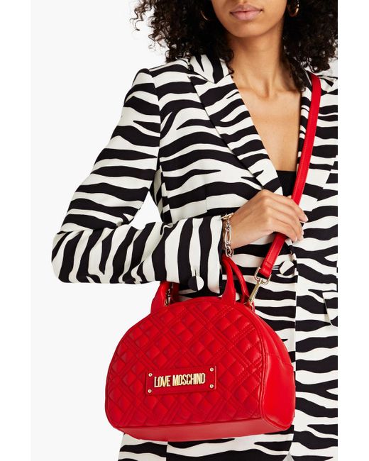 Love Moschino Red Quilted Faux Leather Tote