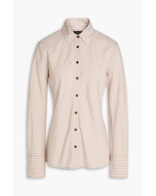Rag & Bone Natural Sylvia Striped Cotton-Poplin Shirt