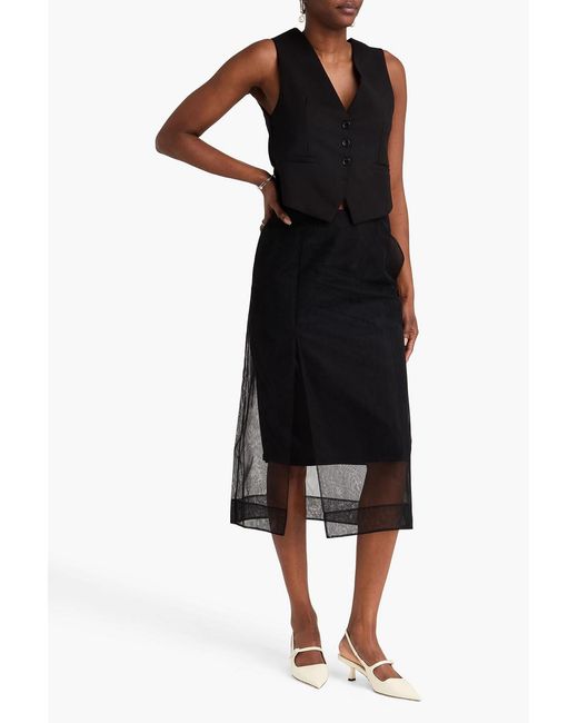 Simone Rocha Gray Tulle Midi Pencil Skirt