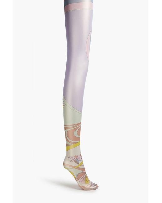Emilio Pucci Purple Printed Tights
