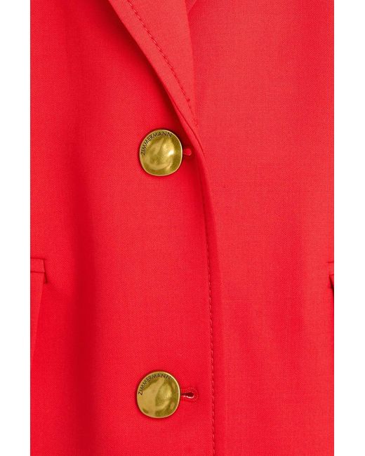 Zimmermann Red Wool-Blend Twill Blazer