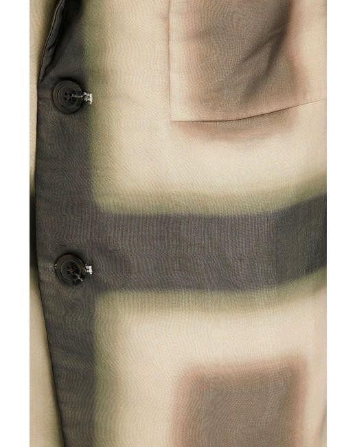 Rick Owens Green Printed Silk-chiffon Coat