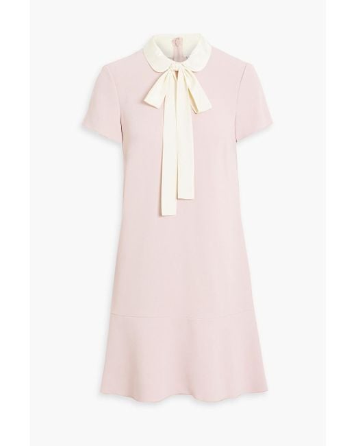 RED Valentino Pink Pussy-bow Crepe Mini Dress