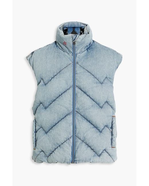 Perfect Moment Blue Quilted Denim Vest