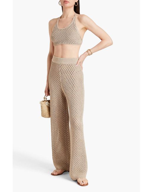 Solid & Striped Natural The Gretchen Crochet-knit Wide-leg Pants