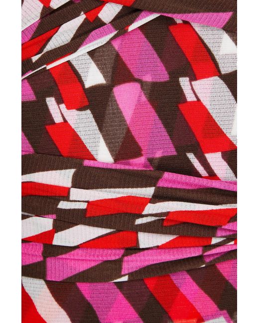 Diane von Furstenberg Red Abbie body aus mesh mit print und schleife