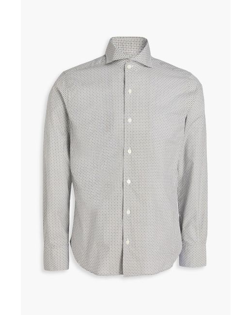 Canali Hemd aus baumwollpopeline mit print in Gray für Herren