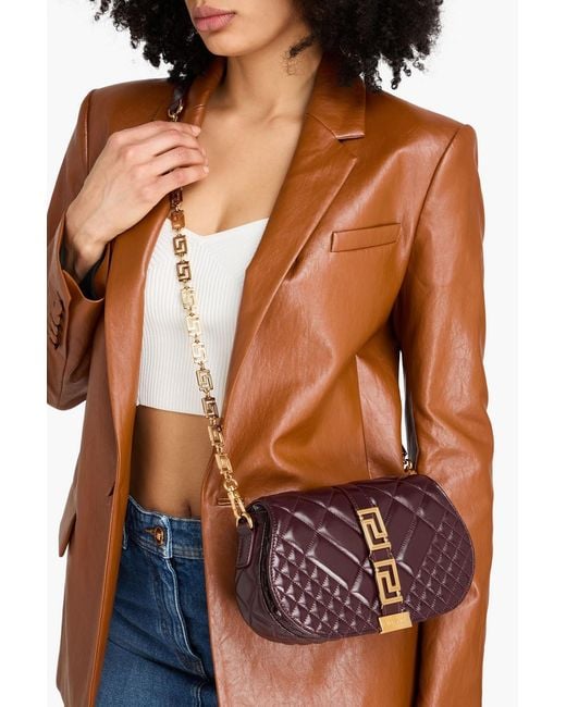 Versace White Greca Goddess Quilted Leather Cross-Body Bag