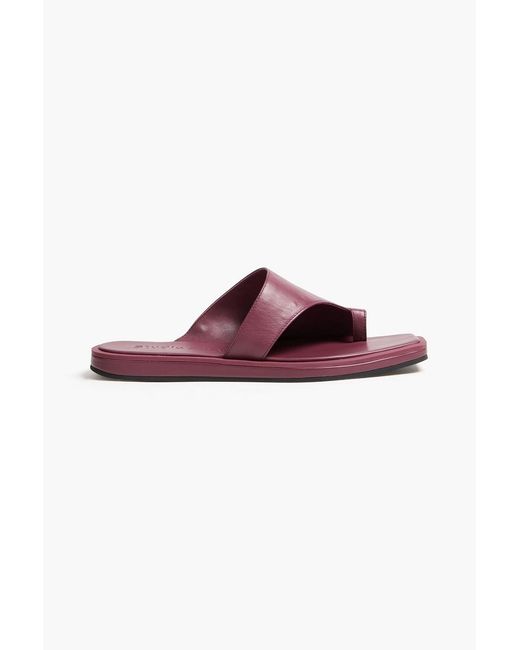 STUDIO AMELIA Red Ida Leather Slides