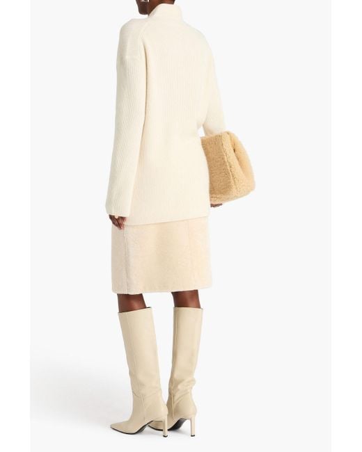 Totême  Natural Ribbed Wool And Cashmere-Blend Sweater
