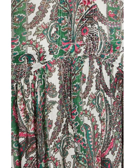 Isabel Marant Gray Bealisa maxikleid aus krepon aus einer baumwoll-seidenmischung mit paisley-print