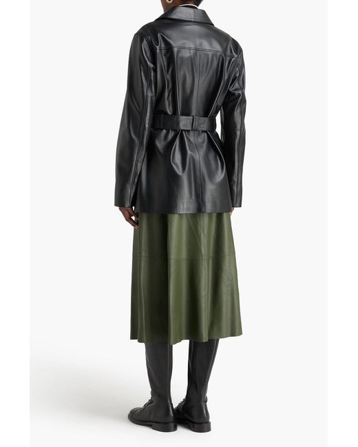 Bally Black Belted Leather Jacket