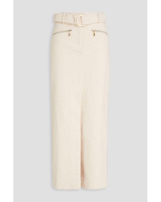 Zimmermann White Belted Cotton-blend Terry Maxi Pencil Skirt