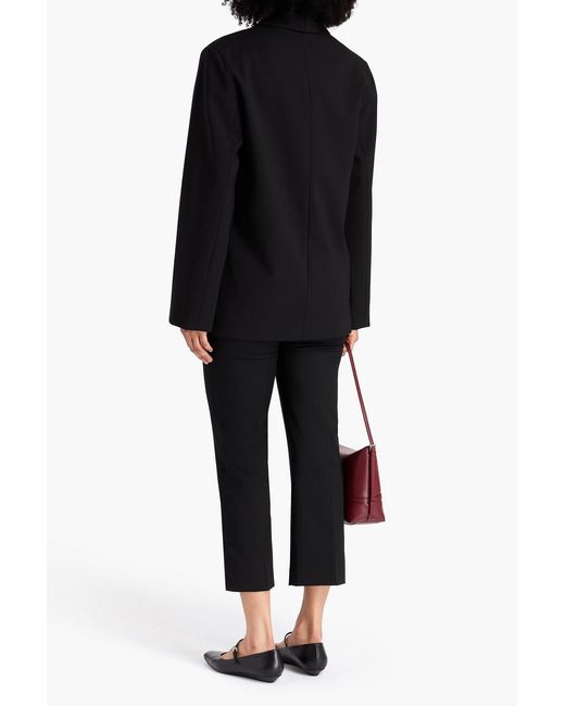 Loulou de Saison Black Sancia Double-Breasted Wool-Blend Twill Blazer