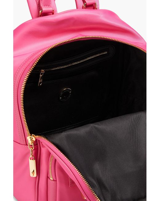 Love Moschino Pink Faux Textured-leather And Shell Backpack