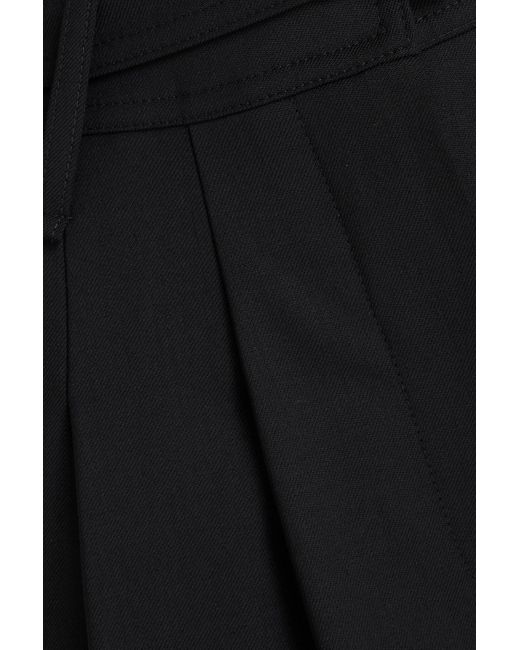 IRO Black Shorts aus twill aus stretch-wolle mit gürtel