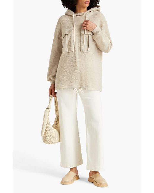 By Malene Birger Natural Wool, Cotton And Linen-blend Terry Hoodie