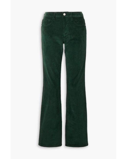 FRAME Green Le Mini Boot Cotton-blend Corduroy Flared Pants
