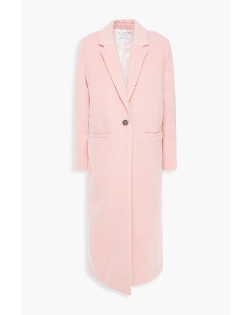 American Vintage Pink Brushed Wool-blend Felt Coat
