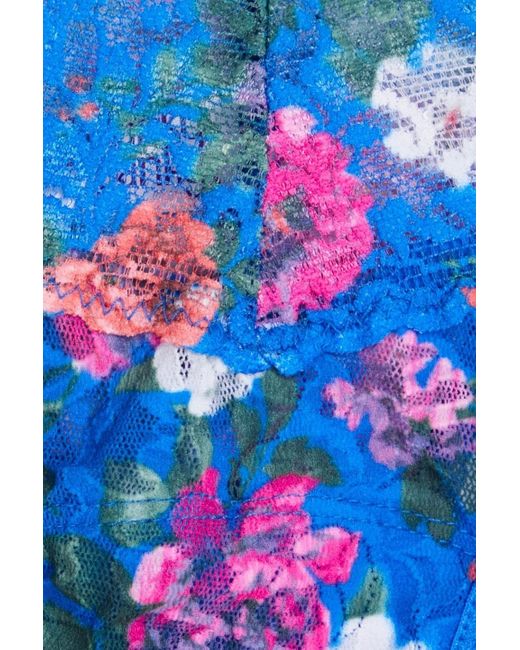 Hanky Panky Blue Tief sitzender string aus stretch-spitze mit floralem print