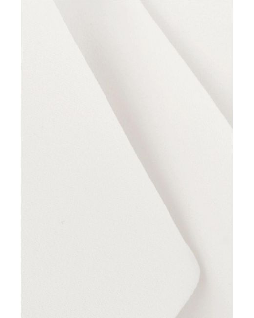 Roland Mouret White Rodmell One-shoulder Crepe Peplum Top