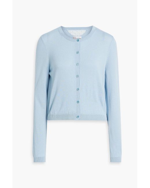 RED Valentino Blue Wool, Silk And Cashmere-blend Cardigan
