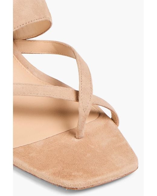 Veronica Beard Natural Alanis Suede Sandals