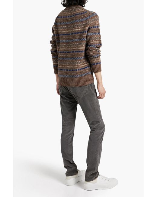 Alex Mill Brown Fair Isle Merino Wool-blend Sweater for men